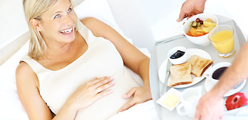 беременная двойней, завтрак