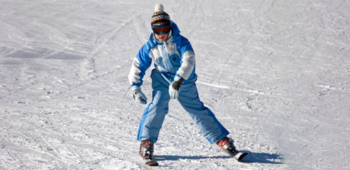 горные лыжи для детей, спуск