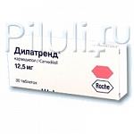 Дилатренд таблетки 12.5 мг, 30 шт. Дилатренд таблетки 12.5 мг, 30 шт.