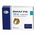 Виагра таблетки 100 мг, 4 шт. Виагра таблетки 100 мг, 4 шт.
